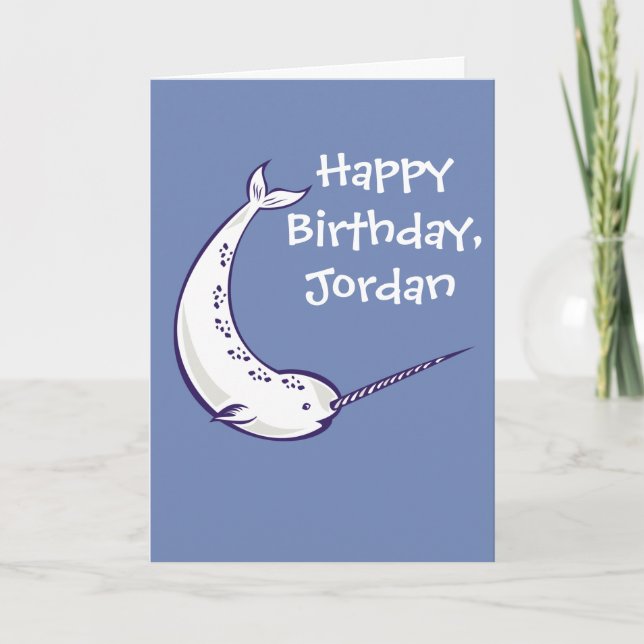 Narwhal personalizou o cartão de aniversário no (Frente)