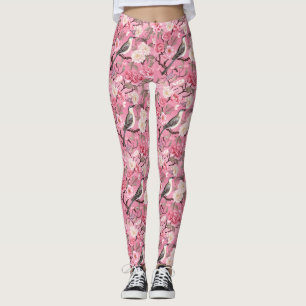 Nas leggings da Cherry Blossoms Pink Chinoiseries