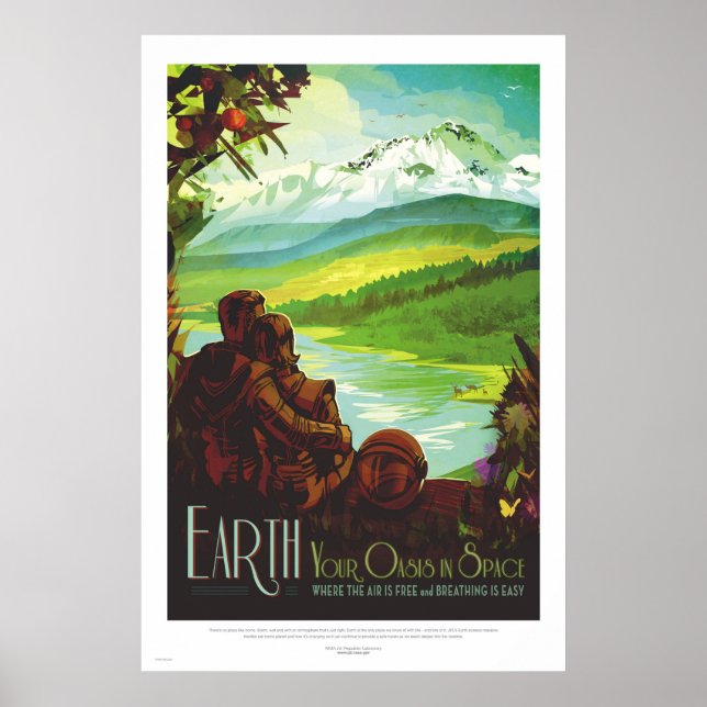 NASA - ExoPlanet Retro Earth Poster de viagens (Frente)