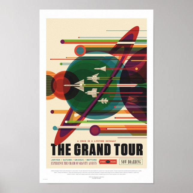 NASA - O Grande Tour - Poster de viagens Retroativ (Frente)