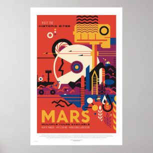 NASA - Poster de viagens de Tour de Mars Retro