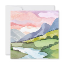 Nascente no lado da montanha verde | Cartão de Aqu