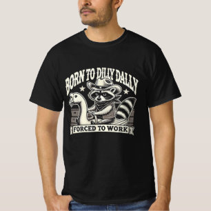 Nascer à camisa Dilly Dally Raccoon - Cowboy engra