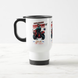 Nascer a caneca de viagem de motociclista para o a