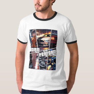 Nascer a corrida, camisa de carro de corrida