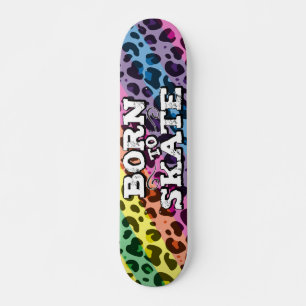 Nascer ao grafite colorido-leopardo skate