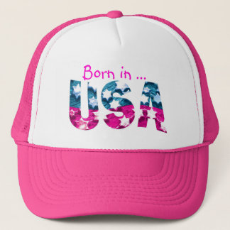 Nascer cor-de-rosa no boné da bandeira dos EUA