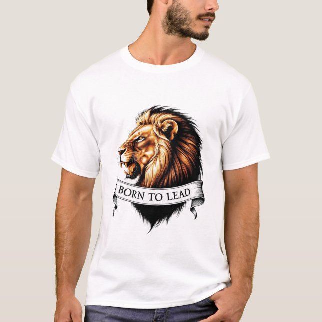 "Nascer de chumbo - T-shirt de cabeça de leão itin (Frente)