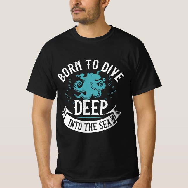 Nascer de Design de camiseta mergulhadora para mer (Frente)