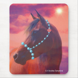 Nascer do sol árabe Mousepad do retrato do cavalo