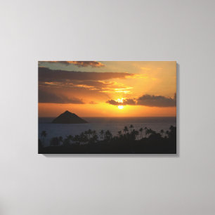 Nascer do sol tropical em canvas