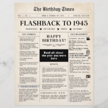 Nascer em 1945 Mock Newspaper sepia