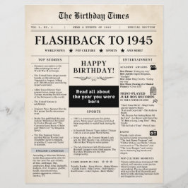 Nascer em 1945 Mock Newspaper sepia