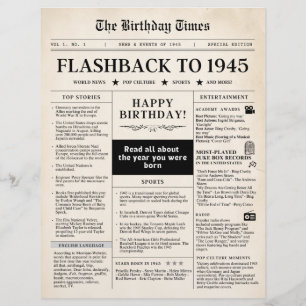 Nascer em 1945 Mock Newspaper sepia