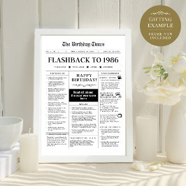 Nascer em 1986 Jornal Negro e Branco divertido