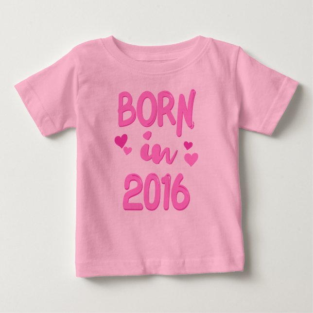 Nascer em 2016 Baby Girl T-shirt (Frente)