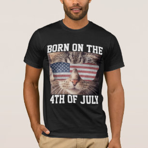 NASCER EM 4 DE JULHO PATRIÓTICO USA CAT T-SHIRT