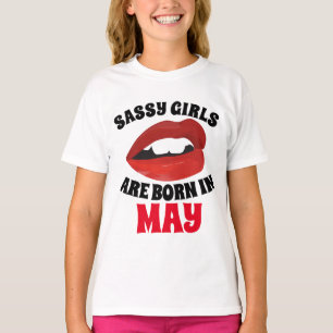 NASCER EM MAIO ANIVERSÁRIO Meninas T-shirts