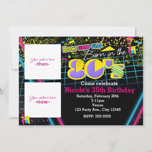 Nascer no convite para fotos e agora do anos 80 2 (Frente)