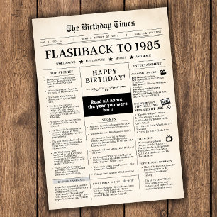 Nascer no jornal de 1985 Mock