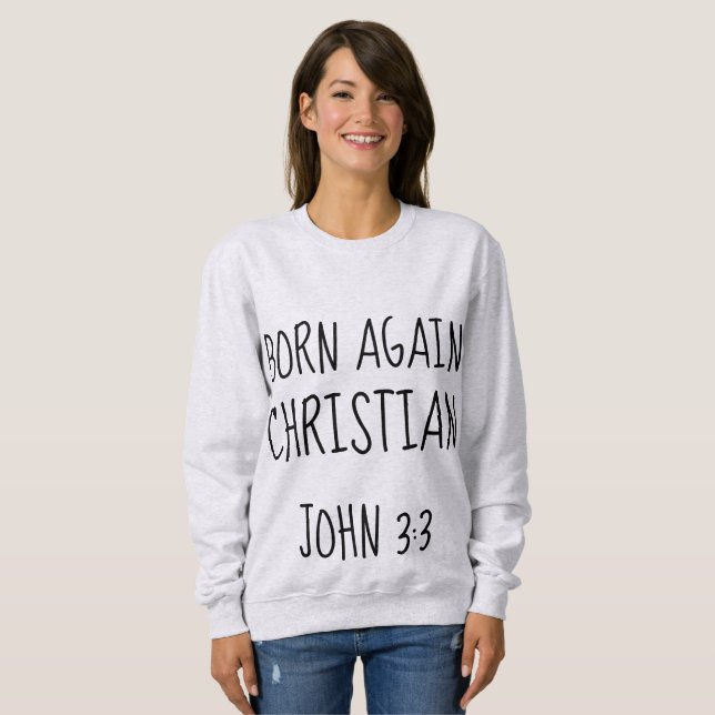 NASCER novamente T-shirts CRISTÃOS, John 3:3 (Frente Completa)
