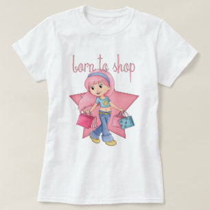 Nascer para comprar a camisa de T - menina da