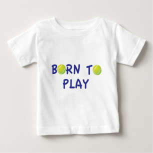 Nascer para jogar o t-shirt do bebê do tênis