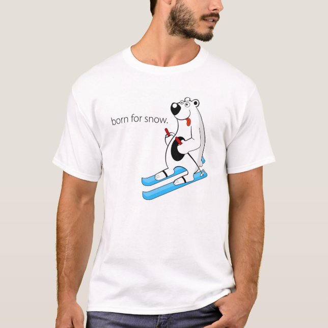 Nascer para o t-shirt de esqui do urso polar da (Frente)