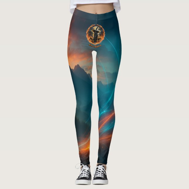 Nascer para queimar leggings de padrões de bruxa g (Frente)