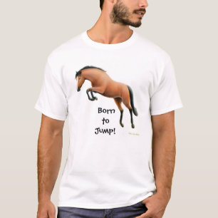 Nascer para saltar o t-shirt equestre