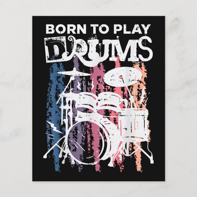 Nascer Para Tocar Drumm Drumming Rock Music Banda  (Frente)