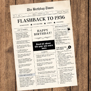 Nascido em 1936 Jornal Mock sepia