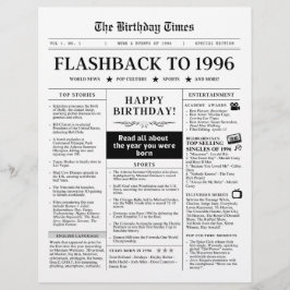 Nascido em 1996 Jornais Preto e Branco Divertidos