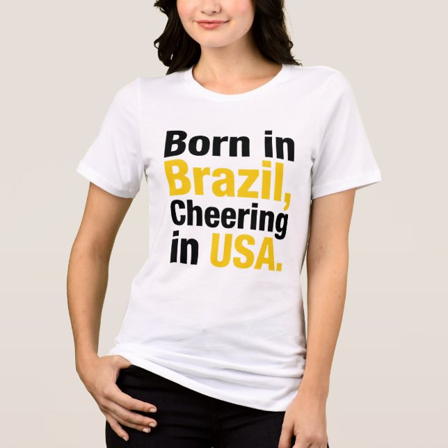 Nascido no Brasil Comemorando nos EUA camiseta (Frente)