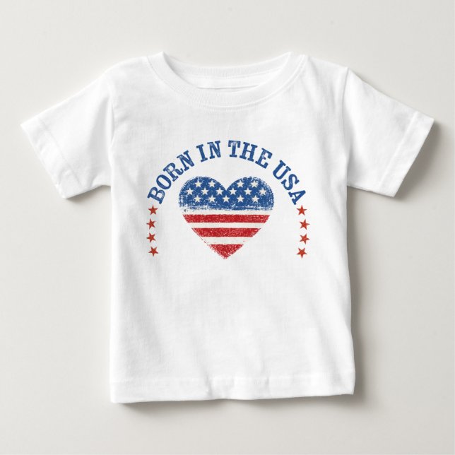 Nascido nos EUA BodySuit e Camiseta para Bebê (Frente)