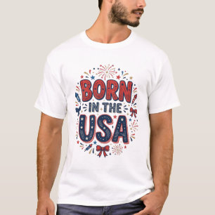 Nascido nos EUA Design de Camisa Vintage Patriótic
