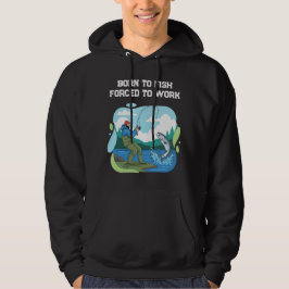 Nascido Para Pescar Forçado a Trabalhar Camiseta d
