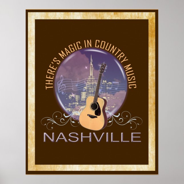 Nashville Country Music Magic Poster (Frente)