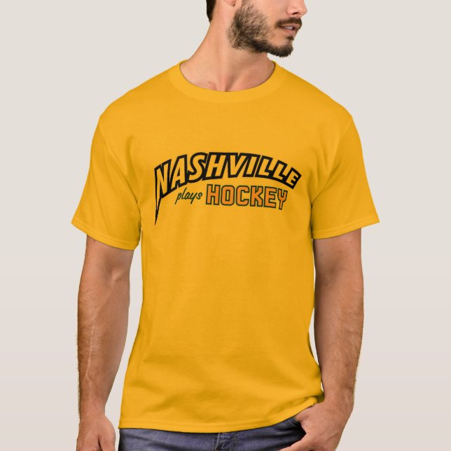 Nashville joga camisa Dourada de hóquei (Frente)