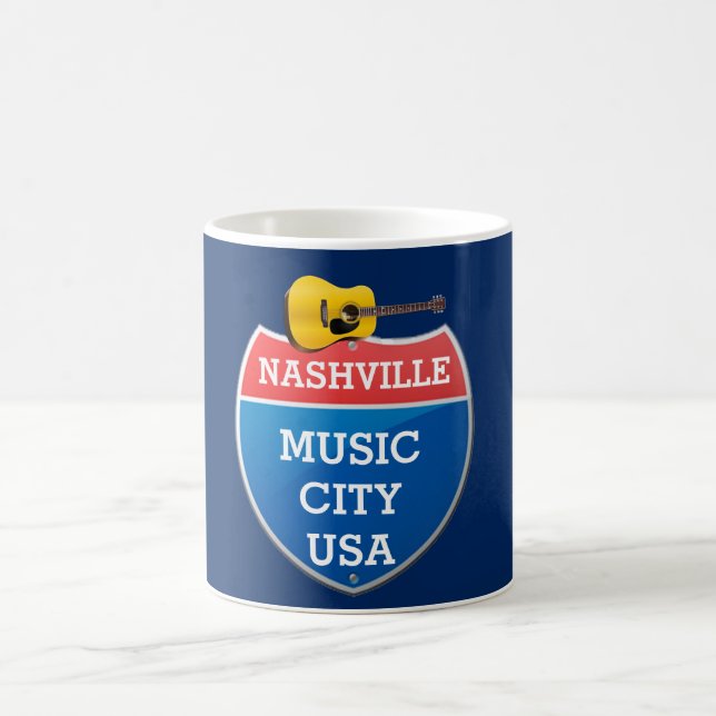 Nashville - Music City - caneca de café (Centro)