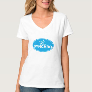Natação sincronizada do t-shirt de V-NECK - íco