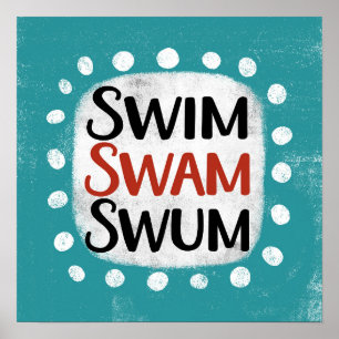 Natação Swum Swum Poster Wall Art