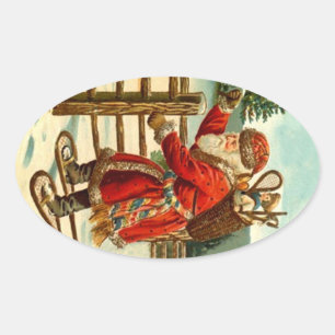 Natais vintages adesivos Papais noeis No Presente