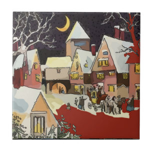 Natais vintages Azulejos de neve