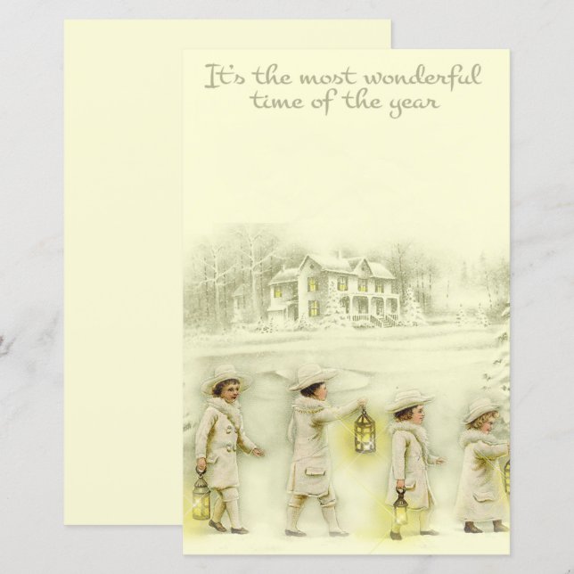 Natais vintages beige pessoas (Frente/Verso)