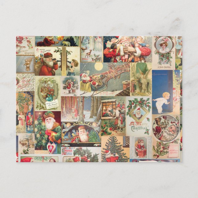 Natais vintages Cartões Padrão de Feriado (Frente)