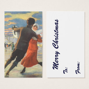Natais vintages, Casal Romântico, Ice Skating