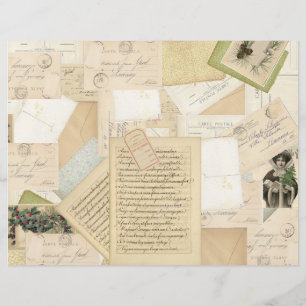 Natais vintages - Colagem de Ephemera em Papel Fra