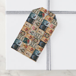 Natais vintages Colagem de Etiquetas de presentes