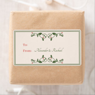 Natais vintages com etiqueta de presente Holly Ber